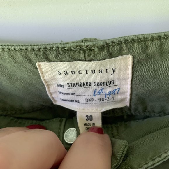 Sanctuary Standard Surplus Khaki Cropped Pant - Picture 2 of 3